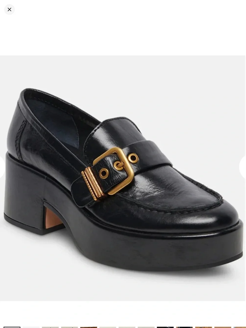 NEW! Dolce Vita Yonder Chunky Loafers Black Crinkle Patent women’s Size 8 NWT